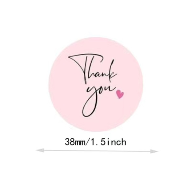 50pcs -  1.5 Inch Round Thank You Stickers - Picture 3 of 3